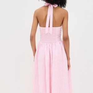 Runaway the Label NWT Pink Gingham Midi Dress